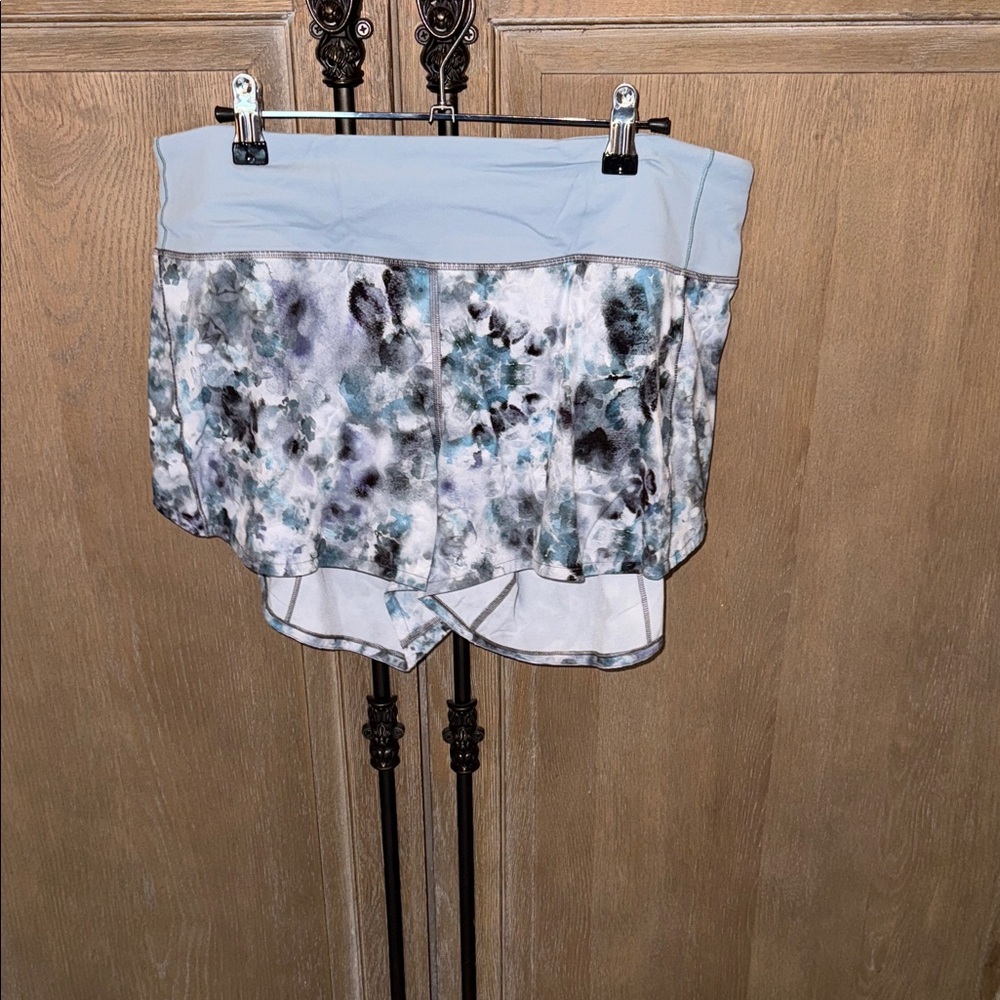 Lululemon Athletica Blue and Gray Patterned Athletic Shorts